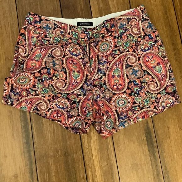 Lands End Paisley Cotton Shorts 🌊🩴🌸🤩 - Picture 1 of 3
